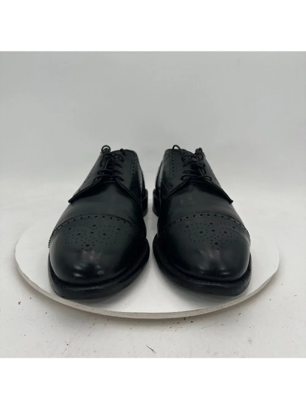 Allen Edmonds Lexington Men Size 12D Black Wingtip Cap Toe Derby Dress Shoes
